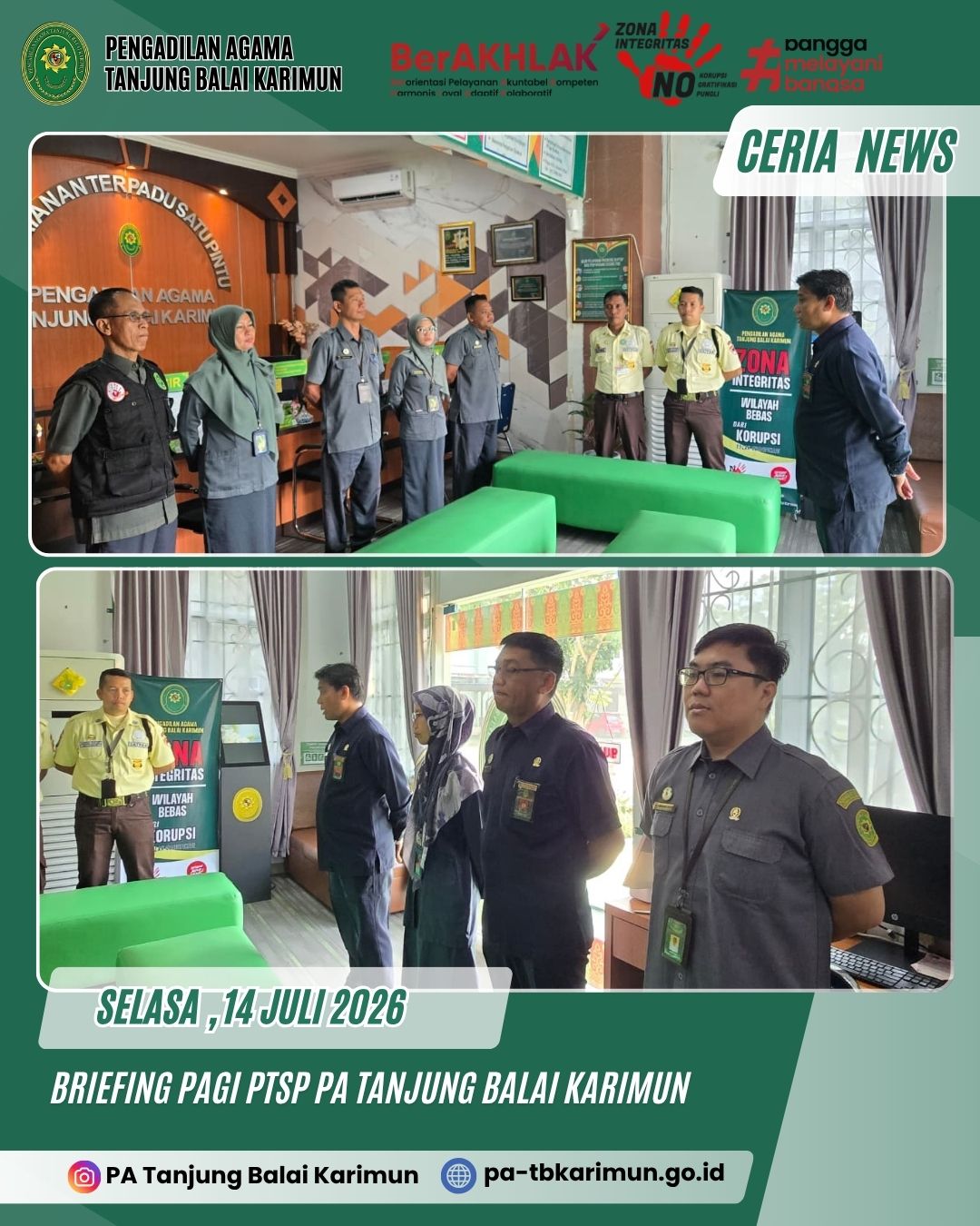 briefing pagi ptsp pa tanjung balai karimun